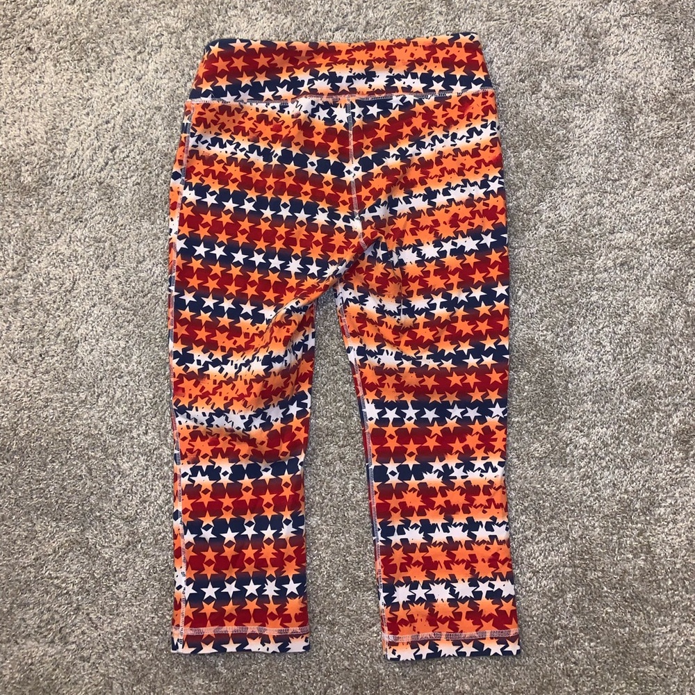 Reebok Orange & White Star leggings size M - Picture 9 of 11